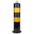 齐力安 钢管警示柱 道口标桩反光柱钢管立柱 防撞隔离柱 50cm加厚黑黄活动