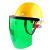 安全帽面屏电焊打磨防冲击防飞溅支架面屏防护面罩配强化式面罩 PC浅绿色+支架+安全帽 (组合一套)颜色