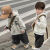 迪士尼（Disney）男童秋天长袖中小童卫衣23新款春秋宝宝连帽衣服儿童洋气运动外套 白t 90