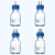 实验室补料瓶 发酵罐1/2/3/4通孔试剂加料瓶 小号中号大号 不锈钢瓶盖补液瓶 蓝盖玻璃瓶单通双通 小号250ml双通
