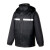 鸣固 体式雨衣雨裤套装加厚救援反光雨衣可定制 黑色 XL