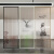 定制玻璃隔断水立方水波纹客厅入户半干湿分离现代简约卫生间 聚光二玻璃+铝合金/平方