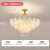 法式奶油风吊灯羽毛珍珠创意大气后现代客厅卧室灯具 A款圆80CM五层 三色变光