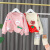 惠奴比女童秋装套装女宝宝2024新款洋气两件套一周岁婴儿童卫衣服春秋季 粉色动物水果挎包长袖套装MC 90
