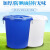 大号垃圾桶带盖户外家用特大号商用厨房无盖圆桶环卫潲水桶带轮子 120升蓝色有盖（加厚款）