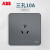 ABB 纤悦系列古典灰色开关插座面板86型照明电源插座 三孔10AAR203-G