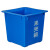 适用户外商用无盖塑料果壳箱蓝色大号工业垃圾桶加厚正方形60L 清洁箱加厚(31* 41.5 *47)