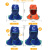 焊工防烫帽子风帽防尘帽披肩劳保电焊防护头套焊工防护装备 蓝色(宽松XL码)