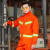 鹿色工作服套装男反光条路政道路救援建筑工地施工劳保环卫服园林 桔色-单上衣 160/S
