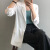 拉夏贝尔雪纺防晒西装外套女夏季薄款韩版宽松小个子垂感气质上衣 白色 M85-110