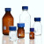 透明棕色蓝盖试剂瓶实验室丝口瓶螺口玻璃带刻度样品瓶定制 广口250ml