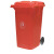 屹选工品 大垃圾桶 户外环卫加厚 物业小区环保分类 塑料带翻盖垃圾桶 240L红色（有轮款）