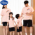 迪士尼（Disney）彩虹亲子装一家三口四口婴儿夏装母子母女装高端炸街短袖t恤套装 粉红色(上衣) 爸爸4XL码