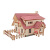 红灵鸭木质手工拼装小屋 儿童DIY制作小房子3D立体拼图积木玩具 猫头鹰