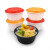 铸固 圆形一次性餐盒 汤面分离打包盒加厚密封彩色盖 1280乳白底+红色盖(200套一箱)