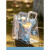 透明手提袋礼品袋pvc透明手提袋塑料ins包装礼物盒感伴手礼购物袋子 雾霾蓝中号1只(加厚50丝) 23*26.5*12