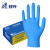 登升 一次性丁腈手套蓝色 防护手套丁腈餐饮加工家庭清洁防油耐用安全手套（100只/盒） M码