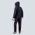聚远（JUYUAN）防尘工作服带面罩头套打磨专用分体全身连帽防护服 上衣+裤子黑色3XL码  一套价