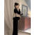 VBJX马甲女洋气款高档2023新款新中式国风装今年流行漂亮小香风套装丝 黑色连衣裙 S 建议80-95斤