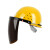 希凡里定制适用烧电焊防护罩脸部头戴式安全帽面罩焊工面屏焊帽子全脸打 透明面屏+支架+黄色安全帽