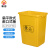 加厚脚踏垃圾桶 小区实验室废物回收箱结实耐用污物桶 黄色20L垃 黄色标20L扁平款