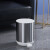 庄太太【白色】圆桶形北欧不锈钢垃圾桶脚踏式有盖厨房客厅创意垃圾篓