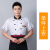 谋福（CNMF）厨师服长袖秋冬装厨房服装 男女酒店厨师工作服 (短袖白色黑领) XL 