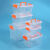 大号水箱储水箱透明加厚长方形养鱼箱方桶带盖塑料周转箱蓄水 2中号+1大号3个装
