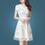 狄菲奥连衣裙20242024春夏季女装修身蕾丝连衣裙中长款 杏白色 黑色8091 3XL