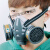 定制308PLUS防毒面具口鼻罩电焊喷漆化工实验室防有机气体农药 防毒面具+防雾护目镜