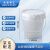 米奇特工 白色3L小水桶塑料密封带盖桶洗车桶 TQSP09