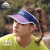 户外马拉松跑步运动帽子男女夏季遮阳防晒空顶帽防汗速干网球帽 白红色