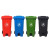 圣路欧C  垃圾桶绿色脚踏垃圾桶环卫分类物业小区室外户外酒店商用塑料带盖100U型号 550*470*840mm  