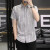 轩莱雅（XUANLAIYA）夏天短袖衬衫男士格子衫2022新款商务休闲韩版修身青年衬衣男潮流 灰色 M