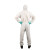 坤泽尔K1500一次性无纺布防护服连体带帽防尘透气实验室工作服白色 1件 XL