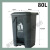 公园花园别墅拉圾商用垃圾桶超市摇盖式庭院垃圾桶户外室外垃圾箱 80L全灰桶(特厚)送两卷垃圾袋-M