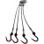 钢丝绳吊装索具多腿吊索一拖四钢丝绳套搬运起吊作业配件行吊具 四吨四钩2米