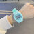 雾霾蓝显白方块独角兽电子手表ins初中学生韩版简约马卡龙手表女 实色方形Q薄荷绿 送电池+表盒
