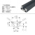 基克孚 工业铝合金型材欧标2020/2040/2060/2080V型槽铝型材3D打印机黑色 备件 欧标1020V槽喷砂黑 