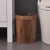 复古仿木纹垃圾桶创意客厅厨房卫生间纸篓塑料带压圈无盖大号 12升 方形 复古色6卷120只加厚
