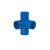 PVC立体直角三通立体四通立体五通六通塑料配件架子给水管件配件定制 蓝色32立体六通120只/箱