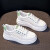 AI牛皮小白鞋女2024夏季新款厚底内增高运动鞋休闲板鞋软底透气网鞋 白绿色 37