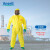 Ansell安思尔3000耐酸碱连体防化服微护佳防油实验化工黄色分体 单袖口+单拉链（实用款） XL