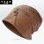 菲洛曼帽子男光头夏季跑步速干纯棉包头帽晚上睡觉戴的小众加绒帽 c-47薄款双层咖啡色 适合52-58头围