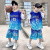 韩日星男童夏季套装速干篮球服2024新款中大童短袖夏装薄款儿童运动球服 蓝色 120cm