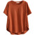 玉橙女式短袖t恤纯棉宽松40岁的衣服加1肥加1大号码女夏装上衣时尚洋 桔红色 XL建议110-135斤
