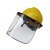 PVC防护面罩防护面具配安全帽防液氮飞溅耐低温粉尘打磨防冻面屏 （透明保护膜pvc面屏+铝支架+（颜色随机）安全帽