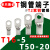 定制适用T铜管端子T16-5 T50-20 JGY窥孔铜接线端子 环形镀锡铜线 T50-14 T16-10