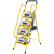 定制适用梯子折叠伸缩人字梯室内梯凳多功能安全扶梯四五步爬梯 黄色扶手4步加宽踏板梯