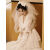 疏话公主蓬蓬裙秋季小香风法式高级感在逃气质设计感订婚轻婚纱白色蕾 白色 S